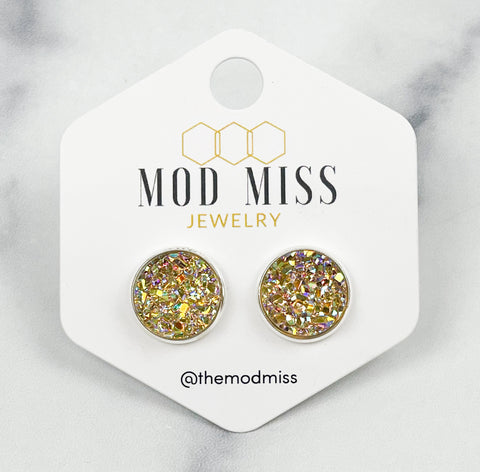 Gunmetal Druzy Stud Earrings  Rustic Pickns Jewelry – Mod Miss