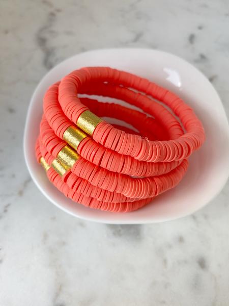 Heishi Color Pop Bracelet DIY Kit "Gold Barrel"