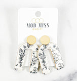 Cork+Leather Arch Earring "Vintage Wildflowers"