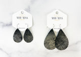 Leather Teardrop Earring "Rock N Roll Black"
