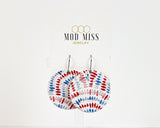 Cork+Leather Round Earring "Patriotic Grunge"