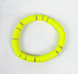 Heishi Color Pop Bracelet "Neon Yellow Gold Discs"