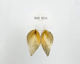 Leather Petal Earring "Metallic Gold"