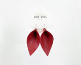 Leather Petal Earring "Dark Red"