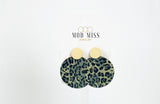 Cork+Leather Round Earring "Leopard Camo"