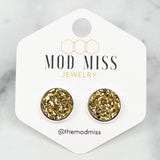 Druzy Stud Earring "Gold"