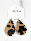 Leather Teardrop Earring "HOH Leopard"