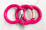 Acrylic Bamboo Bangle Bracelet "Hot Pink"
