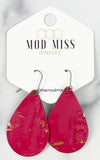 Leather Teardrop Earring "Wildwood Hot Pink"