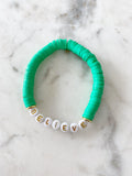 Heishi Color Pop Bracelet "Kelly Green(Believe)"