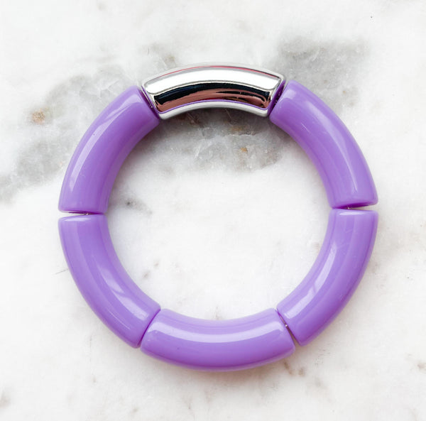 Acrylic Bamboo Bangle Bracelet "Lavender"