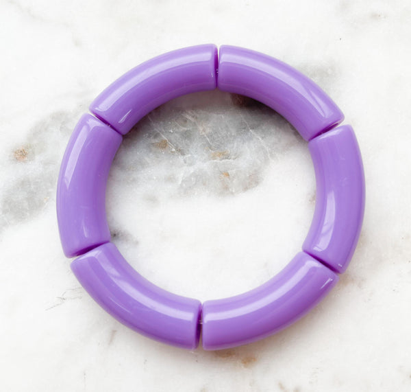 Acrylic Bamboo Bangle Bracelet "Lavender"