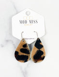 Leather Teardrop Earring "HOH Leopard"