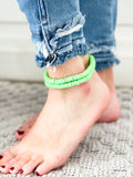 Heishi Color Pop Anklet "Lime Green"