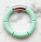 Acrylic Bamboo Bangle Bracelet "Mint Green"