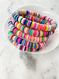 Heishi Color Pop Bracelet "Rainbow Multi Gold Disc"