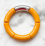 Acrylic Bamboo Bangle Bracelet "Mustard Yellow"