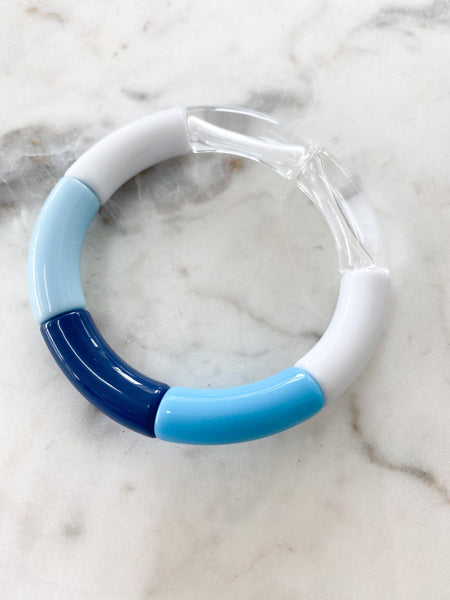 Acrylic Bamboo Bangle Bracelet "Nautica Boho"