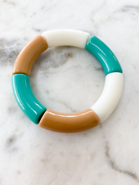 Acrylic Bamboo Bangle Bracelet "Nora Boho"