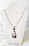 Leather Stacked Teardrop Necklace