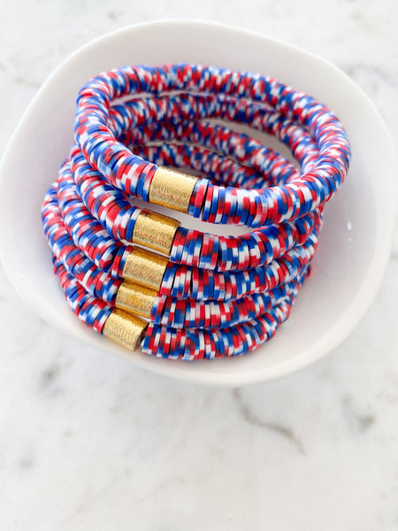 Heishi Color Pop Bracelet "Patriotic Tie Dye"