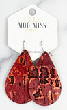 Leather Teardrop Earring "Wildwood Red"