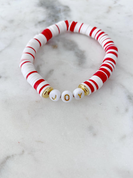 Heishi Color Pop Bracelet "Red&White Multi(Joy)"