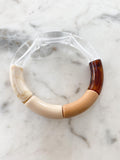 Acrylic Bamboo Bangle Bracelet "Rosa Boho"