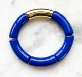 Acrylic Bamboo Bangle Bracelet "Royal Blue"
