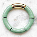 Acrylic Bamboo Bangle Bracelet "Sage"