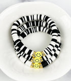 Heishi Color Pop Bracelet "Black&White Multi(Smiley Face)"