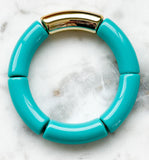 Acrylic Bamboo bangle Bracelet "Turquoise"