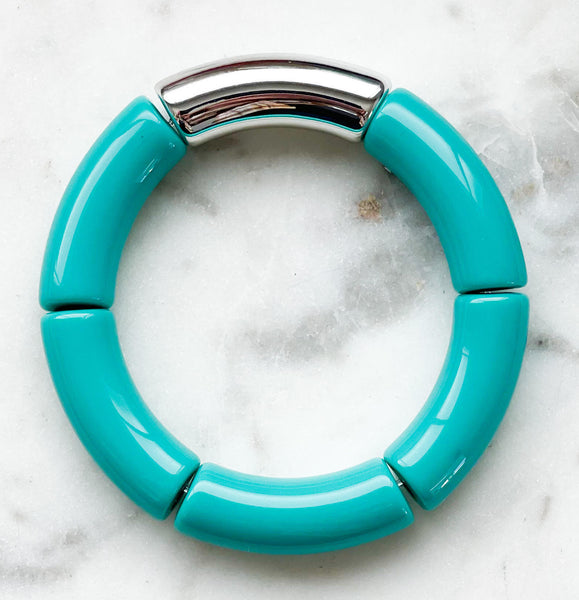 Acrylic Bamboo bangle Bracelet "Turquoise"