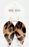 Leather Petal Earring "Leopard Urban"