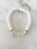 Heishi Color Pop Bracelet "White(Peace)"