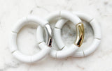 Acrylic Bamboo Bangle Bracelet "White"