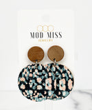 Cork+Leather Round Earring "Leopard Bazaar"