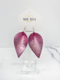 Leather Petal Earring "Metallic Light Pink"