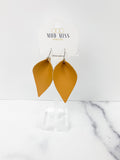 Leather Petal Earring "Yellow"