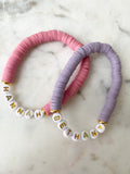 Heishi Color Pop Bracelet Custom Word