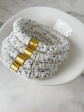 Heishi Color Pop Bracelet "Dalmatian Gold Barrel"