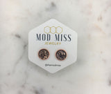 Druzy Stud Earring "Rose Gold"