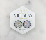 Druzy Stud Earring "Clear AB"