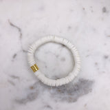Heishi Color Pop Bracelet "White Gold Barrel"