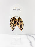 Leather Petal Earring "Leopard Crackle"