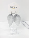 Leather Petal Earring "Rock N Roll White"