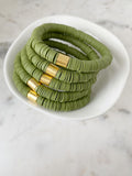Heishi Color Pop Bracelet "Army Green"