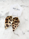Leather Petal Earring "Leopard Crackle"