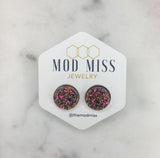 Druzy Stud Earring "Metallic Gold"