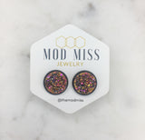 Druzy Stud Earring "Metallic Gold"